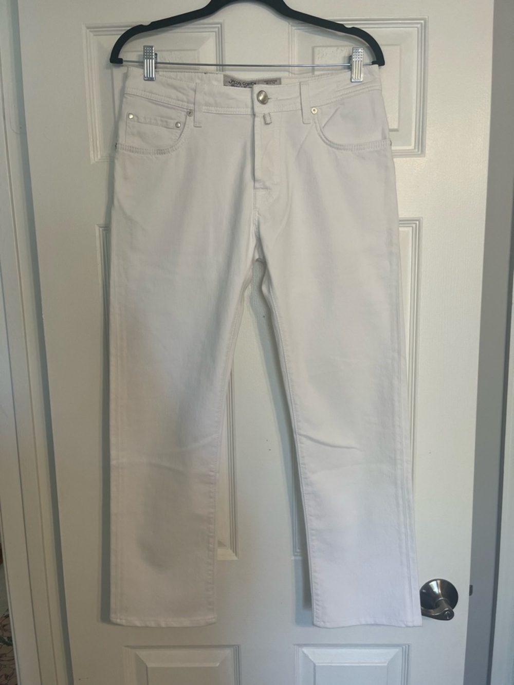 Jacob Cohen White Denim Cropped Pants